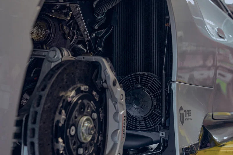 CSF 16-19 Ferrari 488 GTB/Spider 19-20 Pista High Performance Intercooler System - Black - Side View