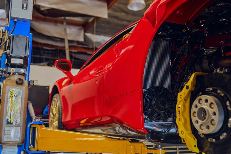 CSF 16-19 Ferrari 488 GTB/Spider 19-20 Pista High Performance Intercooler System - Raw - Side View