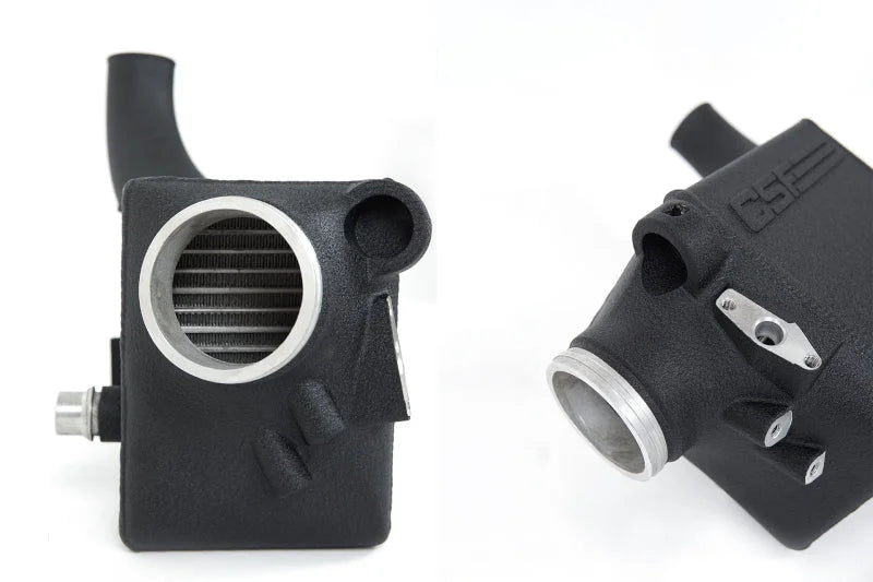 CSF 16-21 BMW M5 (F90) / 17-21 BMW M8 (F91/F92/F93) Twin Charge-Air-Cooler Set - Crinkle Black - Installation View
