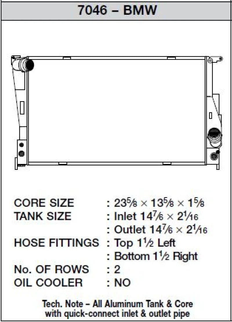 CSF 2011+ BMW 1 Series M / 07-11 BMW 335i / 2009+ BMW Z4 sDrive30i/Z4 sDrive35i (A/T Only) Radiator - Back View
