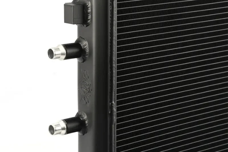 CSF 2014+ BMW M3/M4 (F8X) Front Mount Heat Exchanger w/Rock Guard - Black - Back View
