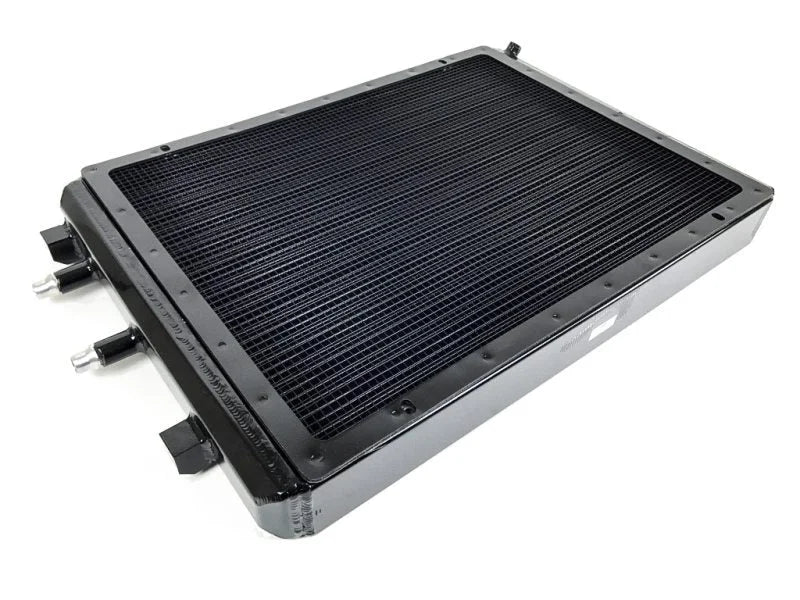 CSF 2014+ BMW M3/M4 (F8X) Front Mount Heat Exchanger w/Rock Guard - Black - Installation View