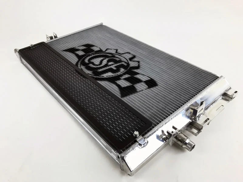 CSF 2015+ Mercedes Benz C63 AMG (W205) Front Mount Heat Exchanger w/Rock Guard - Side View