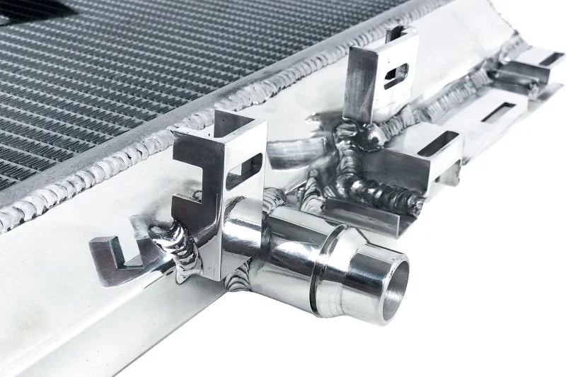 CSF 2015+ Mercedes Benz C63 AMG (W205) Front Mount Heat Exchanger w/Rock Guard - Back View