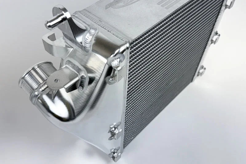 CSF 2020+ Audi SQ7 / SQ8 High Performance Intercooler System - Raw Aluminum - Back View