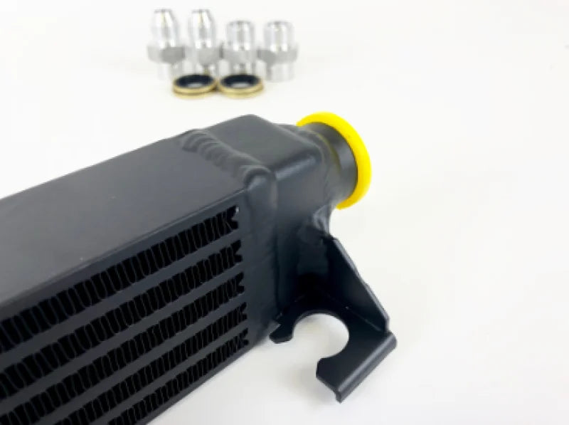 CSF 82-94 BMW 3 Series (E30) High Performance Oil Cooler w/-10AN Male & OEM Fittings - Side View