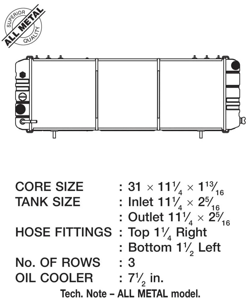 CSF 88-90 Jeep Cherokee 4.0L Heavy Duty 3 Row All Metal Radiator - Installation View