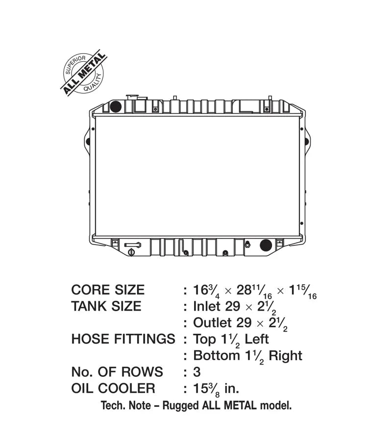 CSF 88-91 Toyota Landcruiser 3 Row All Metal Radiator - Installation View