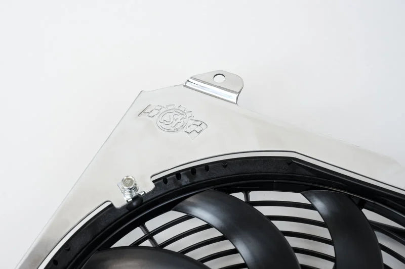 CSF 92-00 Honda Civic All-Aluminum Fan Shroud w/12in SPAL Fan - Side View