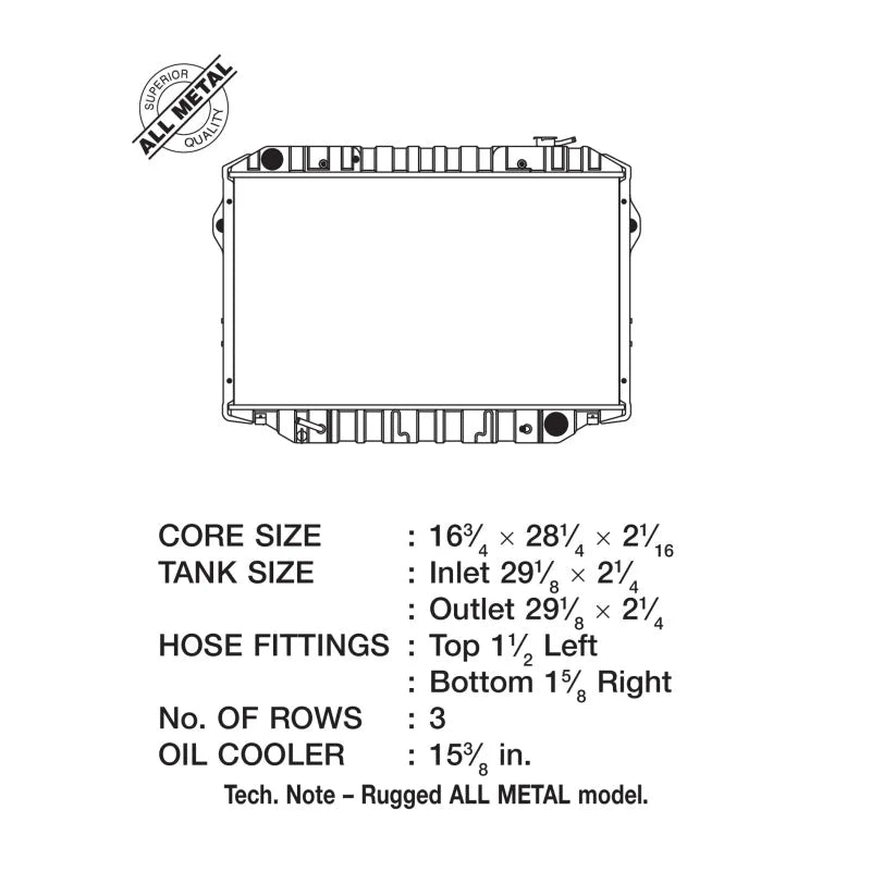 CSF 93-97 Toyota Land Cruiser 4.5L Heavy Duty 3 Row All Metal Radiator - Additional View 5