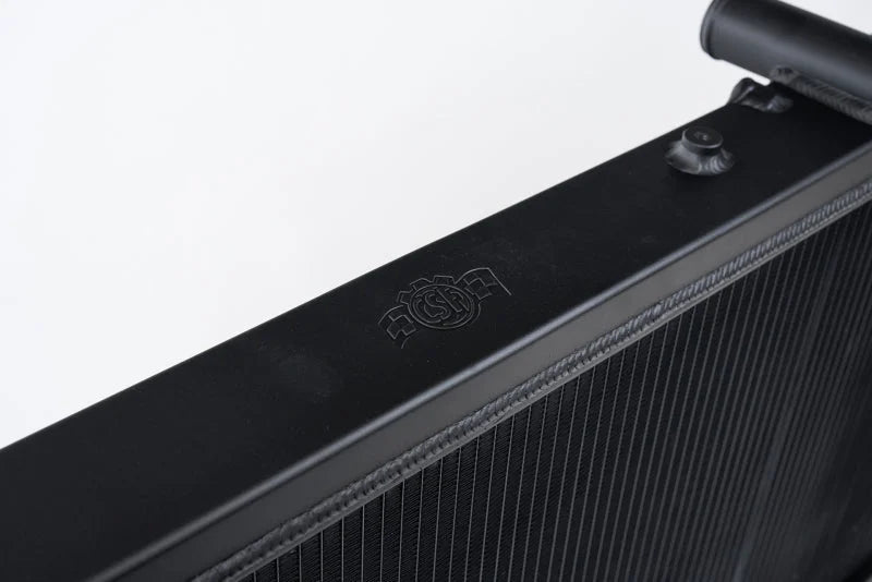 CSF 93-98 Toyota MK4 Supra Radiator - Black Finish - Side View