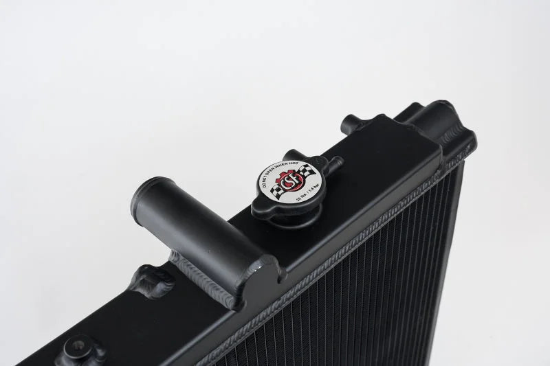 CSF 93-98 Toyota MK4 Supra Radiator - Black Finish - Back View