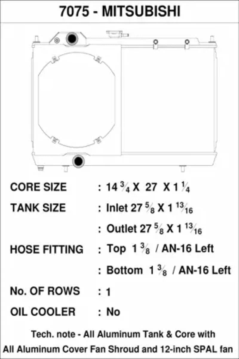 CSF 96-07 Mitsubishi Evo 4/5/6/7/8/9 Full-Slim Radiator w/12in Fan & Shroud/-16AN & Slip On Fitting - Additional View 5