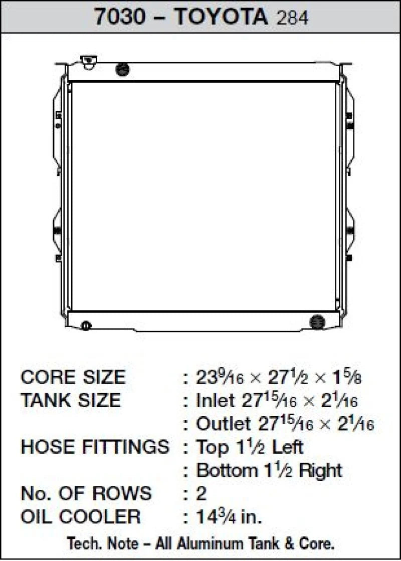 CSF 99-06 Toyota Tundra Radiator - Side View