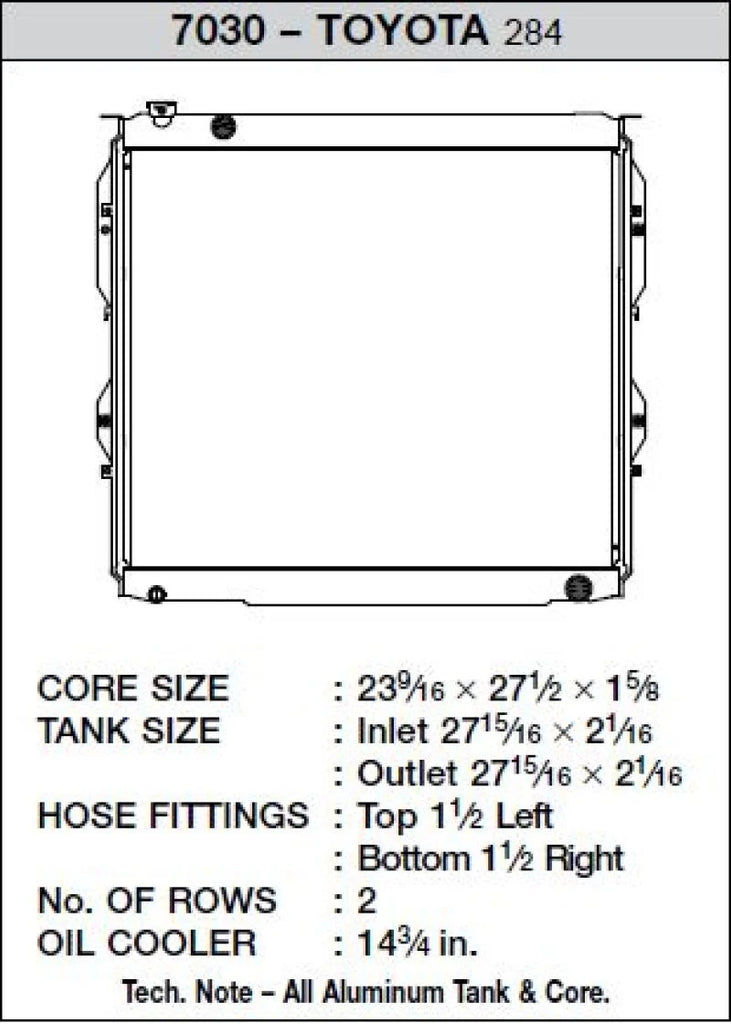 CSF 99-06 Toyota Tundra Radiator - Side View