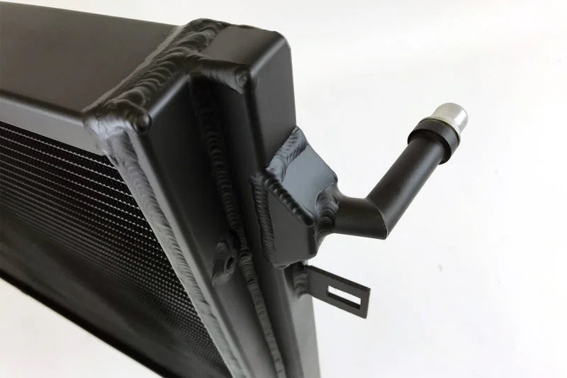 CSF BMW B58/B48 Front Mount Triple-Pass Heat Exchanger w/Rock Guard - Black - Back View