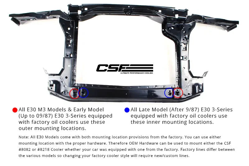 CSF BMW E30 Group A / DTM Race Style Oil Cooler - Installation View