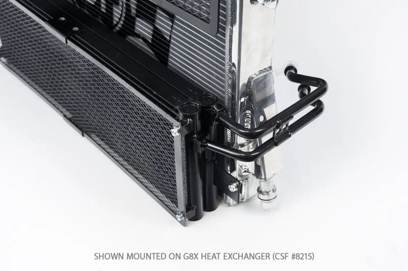 CSF BMW M3/M4 (G8X) Transmission Oil Cooler w/ Rock Guard - Side View