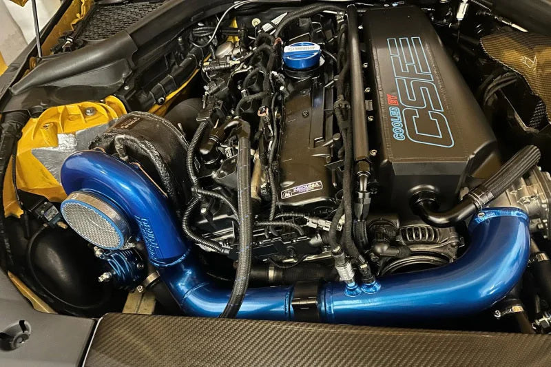 CSF Gen 2 B58 Race X Charge-Air-Cooler Manifold - Raw Billet Aluminum Finish - Back View