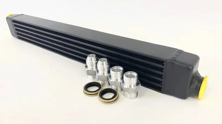 CSF 82-94 BMW 3 Series (E30) High Performance Oil Cooler w/-10AN Male & OEM Fittings - Installation View