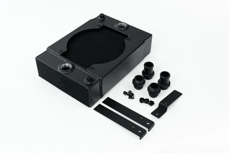 CSF Universal Drag Race / Tuck Radiator w/9in Spal Fan - 10.5in H x 10in L x 3.6in W - Black - Additional View 5