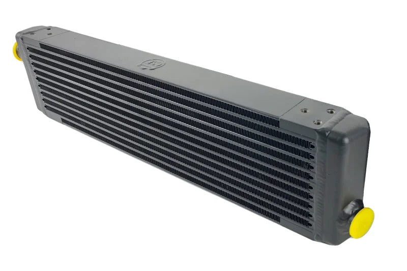 CSF Universal Signal-Pass Oil Cooler (RSR Style) - M22 x 1.5 - 24in L x 5.75in H x 2.16in W - Side View