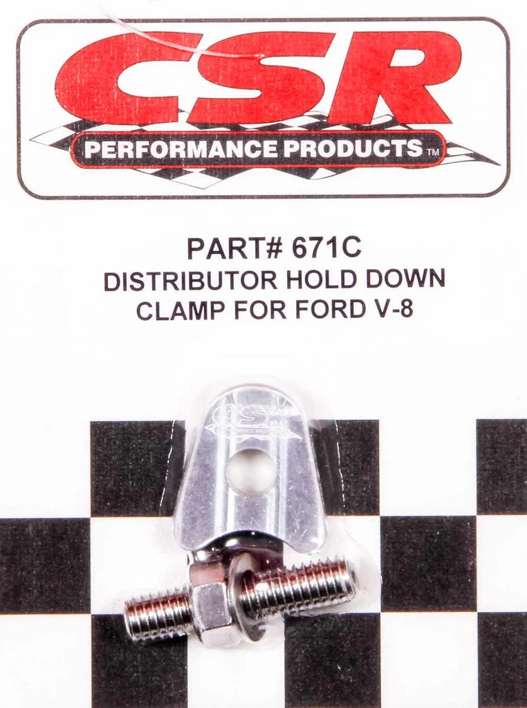 CSR Performance Ford V8 Distributor Hold Down Clamp - Clear 671C