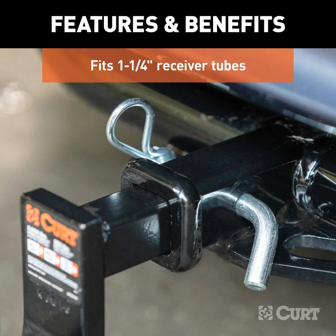 CURT 21400 Trailer Hitch Pin & Clip, 1/2-Inch Diameter, Fits 1-1/4-Inch Receiver 21400 - Additional View 6