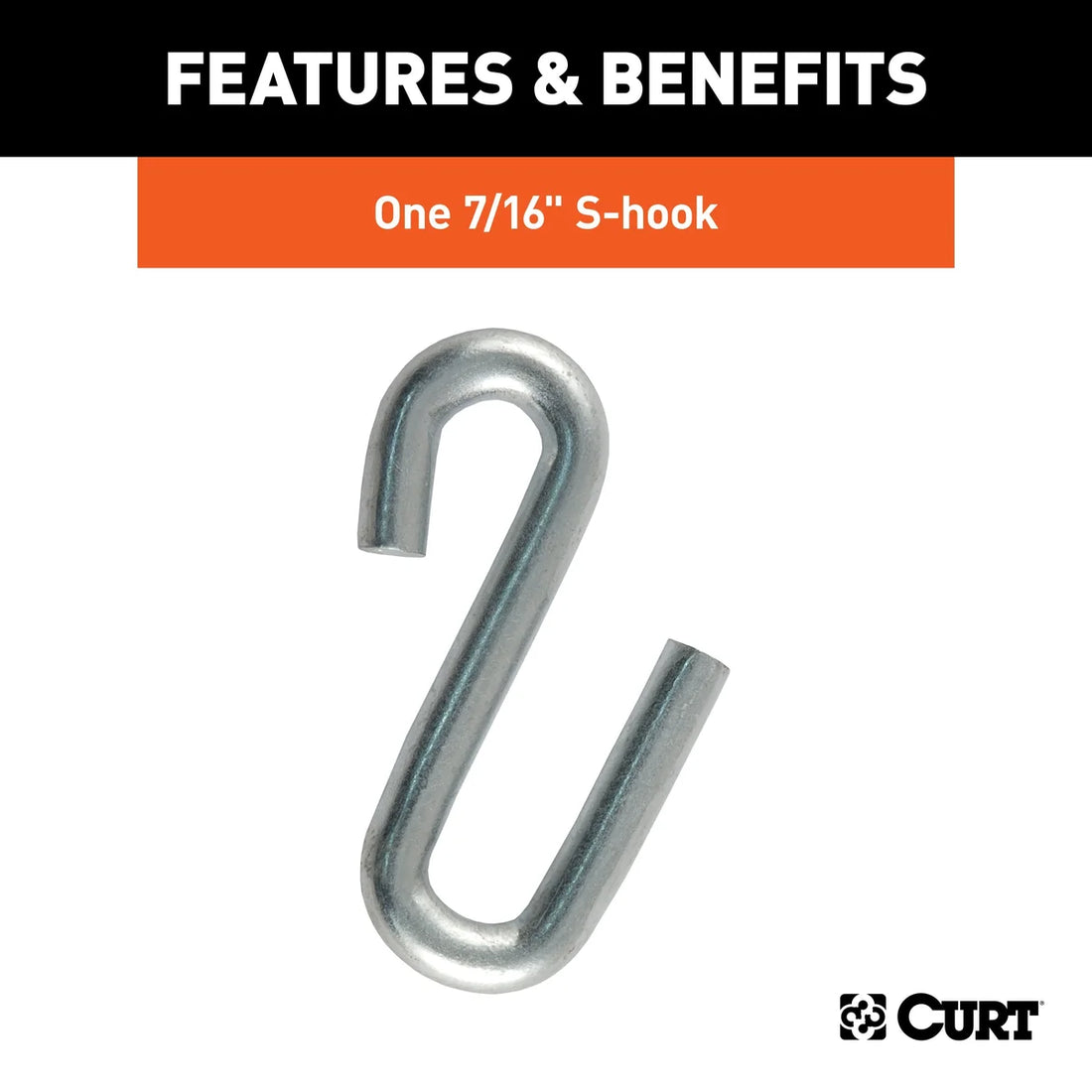 CURT 27" Safety Chain with 1 S-Hook (5,000 lbs, Clear Zinc) 80040 - Additional View 6