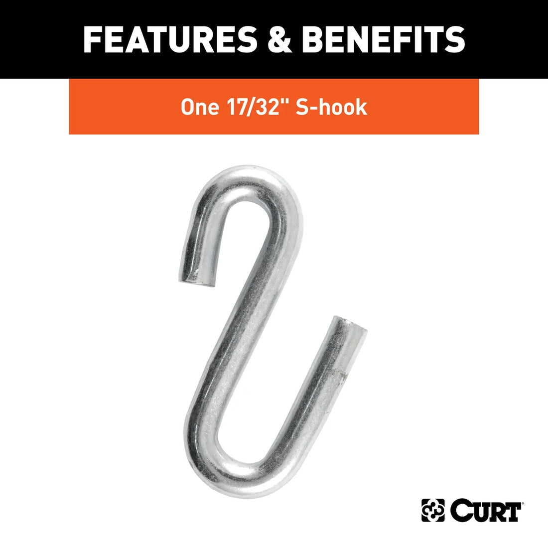 CURT 27" Safety Chain with 1 S-Hook (7,000 lbs, Clear Zinc) 80300 - Additional View 6
