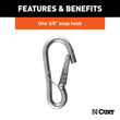Load image into Gallery viewer, CURT 27" Safety Chain with 1 Snap Hook (2,000 lbs, Clear Zinc) 80312 - Additional View 6