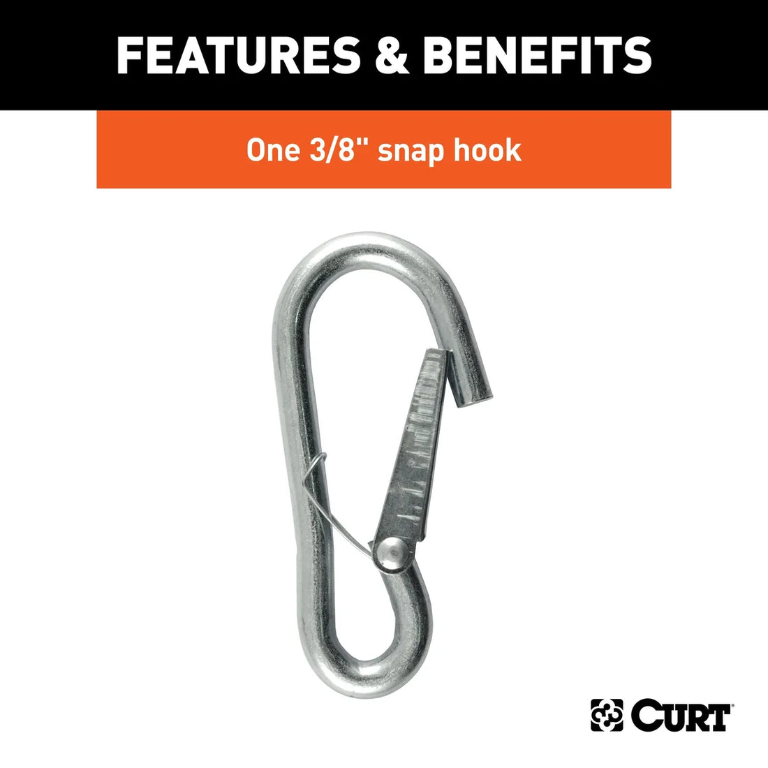 CURT 27" Safety Chain with 1 Snap Hook (2,000 lbs, Clear Zinc) 80312 - Additional View 6
