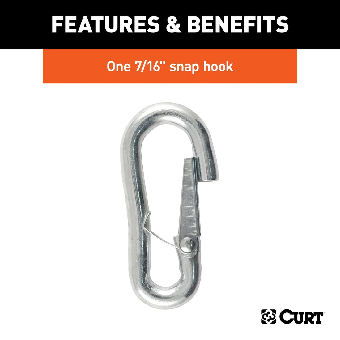 CURT 27" Safety Chain with 1 Snap Hook (5,000 lbs, Clear Zinc) 80313 - Additional View 6
