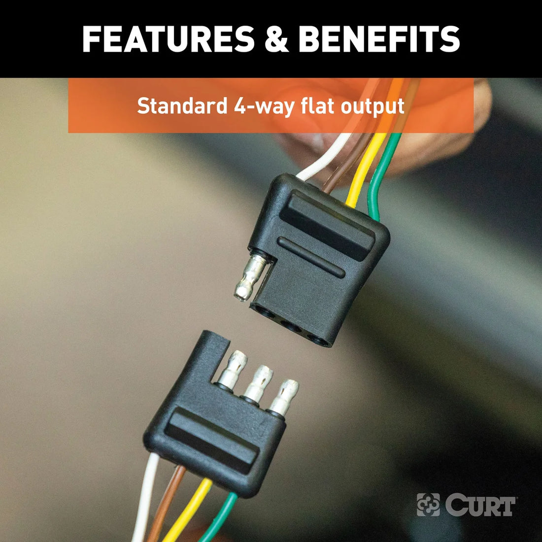 CURT 58042 Vehicle-Side 4-Pin Flat Trailer Wiring Harness with 48-Inch Wires 58042 - Back View