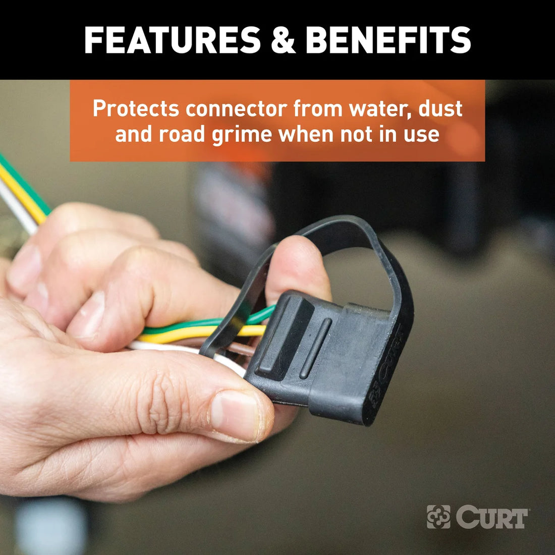 CURT 58201 Vehicle-Side 4-Pin Flat Trailer Wiring Harness Connector Dust Cover 58201 - Additional View 6