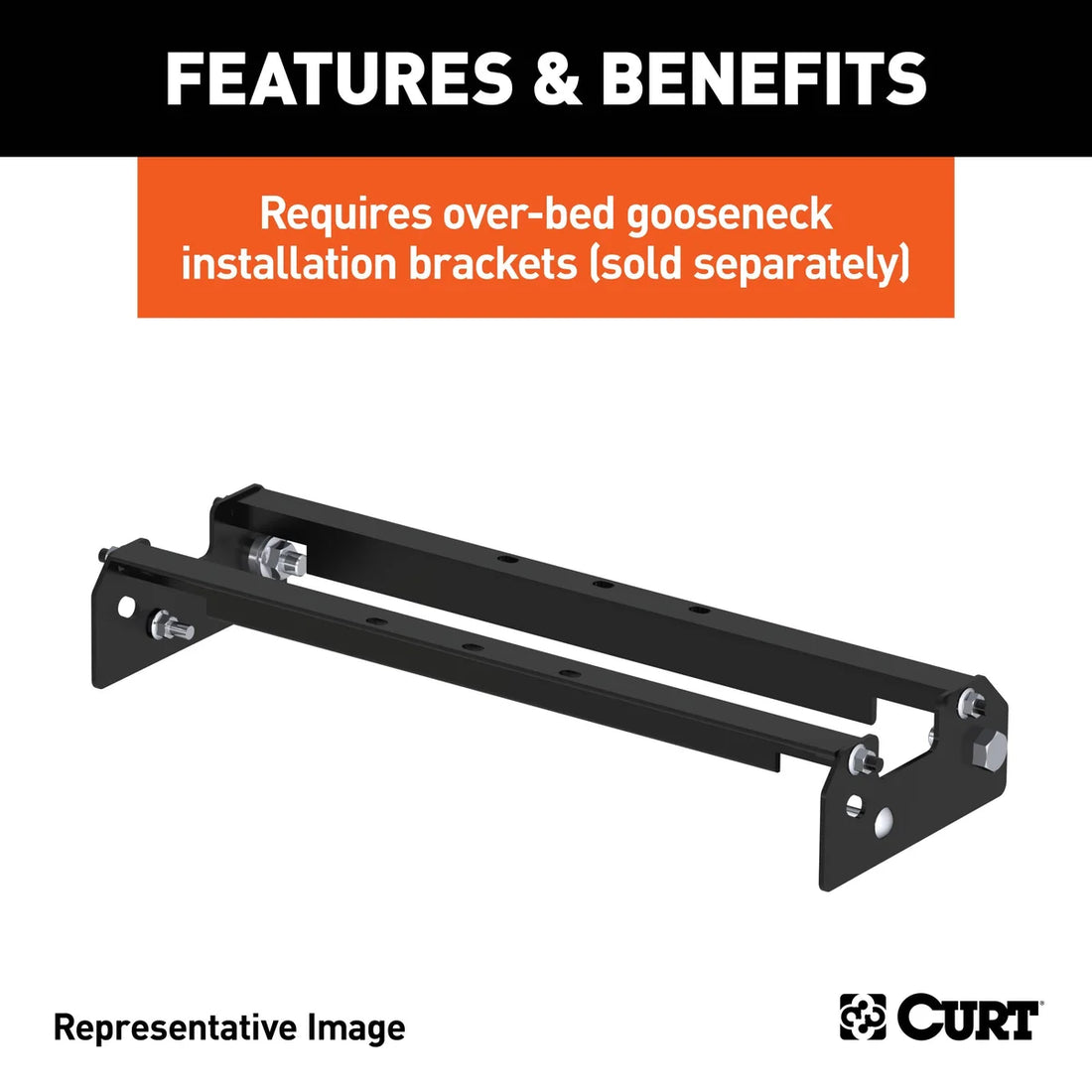 CURT 65500 Over-Bed Flat Plate Gooseneck Hitch, 30,000 lbs, 2-5/16-Inch Ball 65500 fits 1988 Chevrolet C1500, K1500 / 1988...