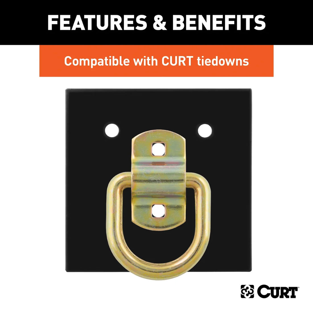 CURT 83607 6 x 6-Inch Powder-Coated Steel Tie Down Anchor Backing Plate 83607 - Additional View 6