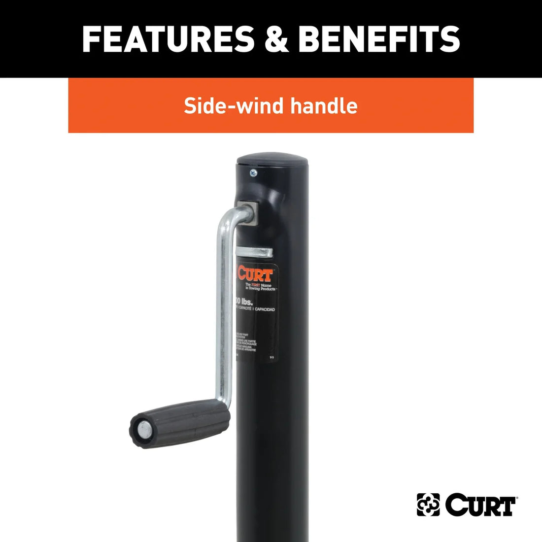 CURT A-Frame Jack with Side Handle (2,000 lbs, 14-1/2" Travel) 28204 - Additional View 5