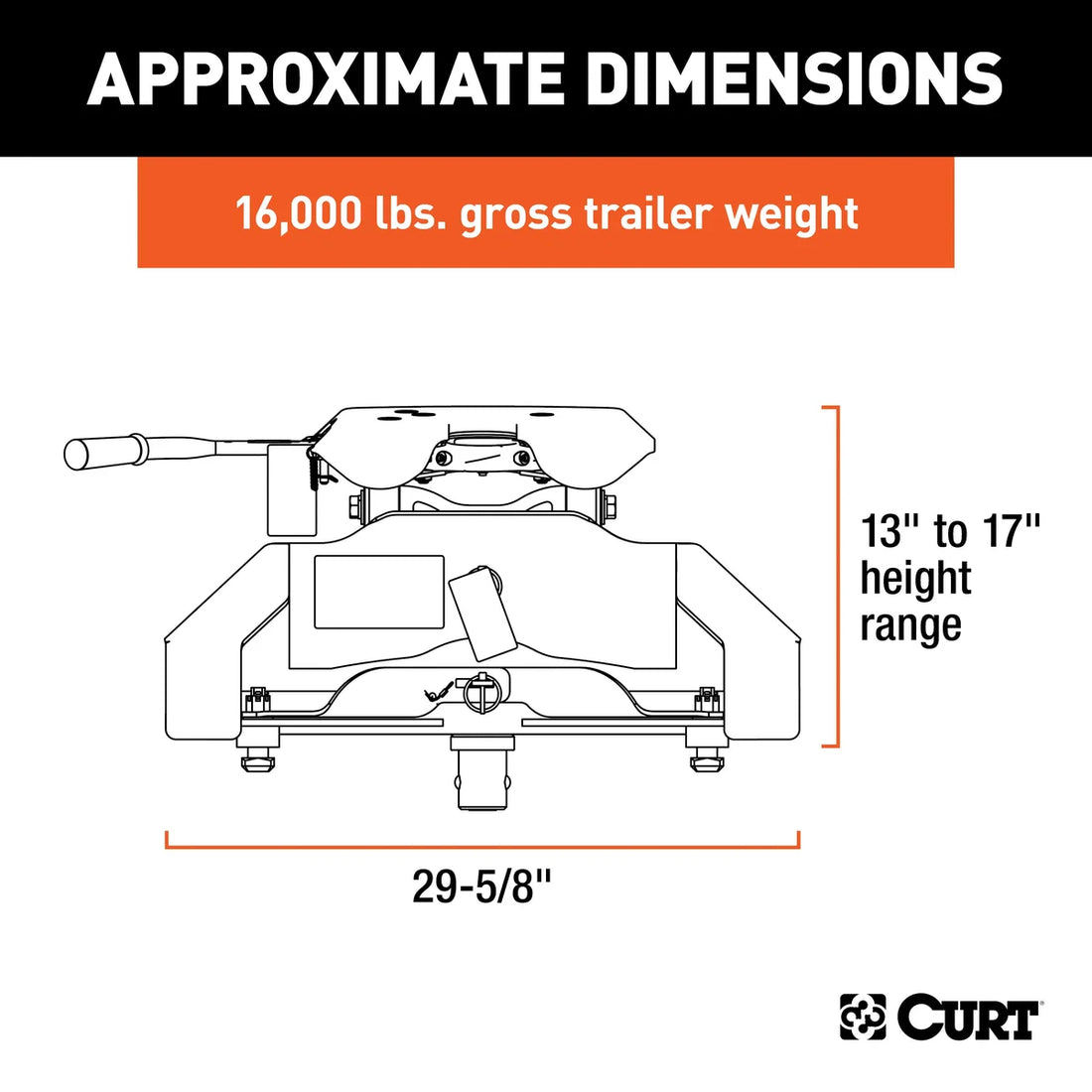 CURT A16 5th Wheel Hitch, 8' Bed Puck System 16073 fits 2017 Nissan TITAN XD - Side View