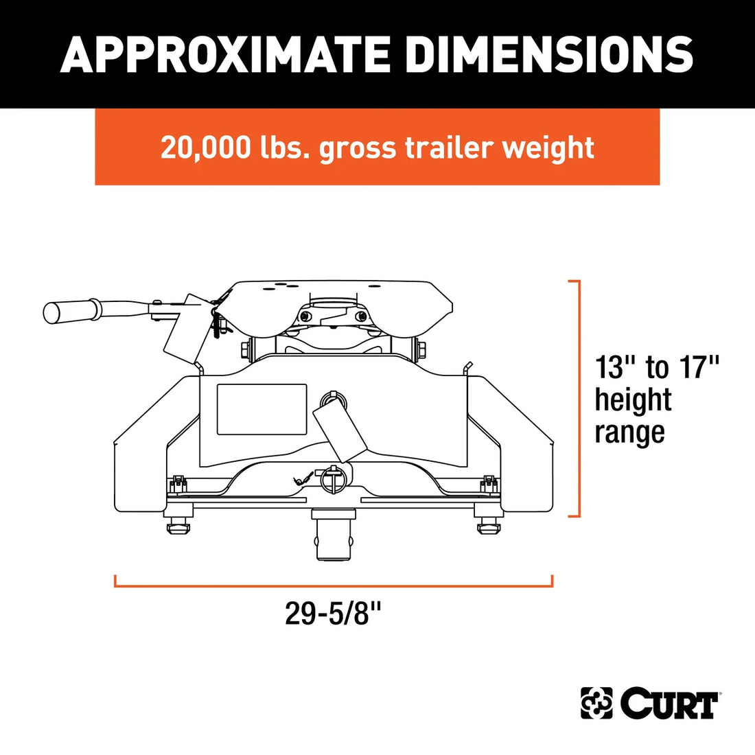 CURT A20 5th Wheel Hitch, 8' Bed Puck System 16074 fits 2017 Nissan TITAN XD - Side View