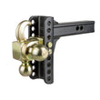 Load image into Gallery viewer, CURT Adjustable Channel Mount with Hook &amp; Step Dual-Ball - 2" Shank, 14K, 6" Drop 45904 - Side View