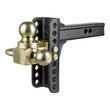 Load image into Gallery viewer, CURT Adjustable Channel Mount with Hook &amp; Step Dual-Ball - 2" Shank, 14K, 6" Drop 45904 - Back View
