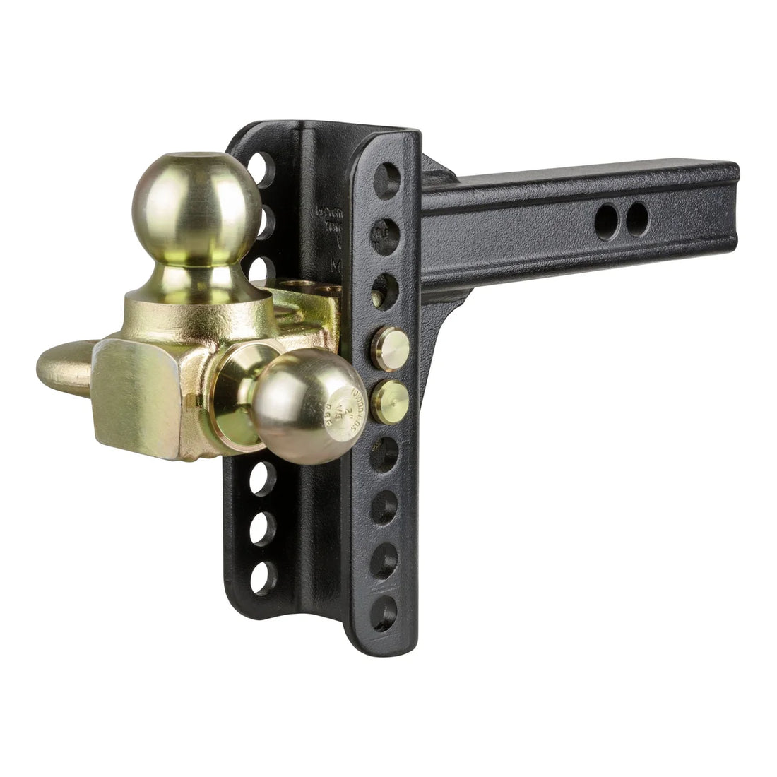 CURT Adjustable Channel Mount with Hook & Step Dual-Ball - 2" Shank, 14K, 6" Drop 45904 - Back View