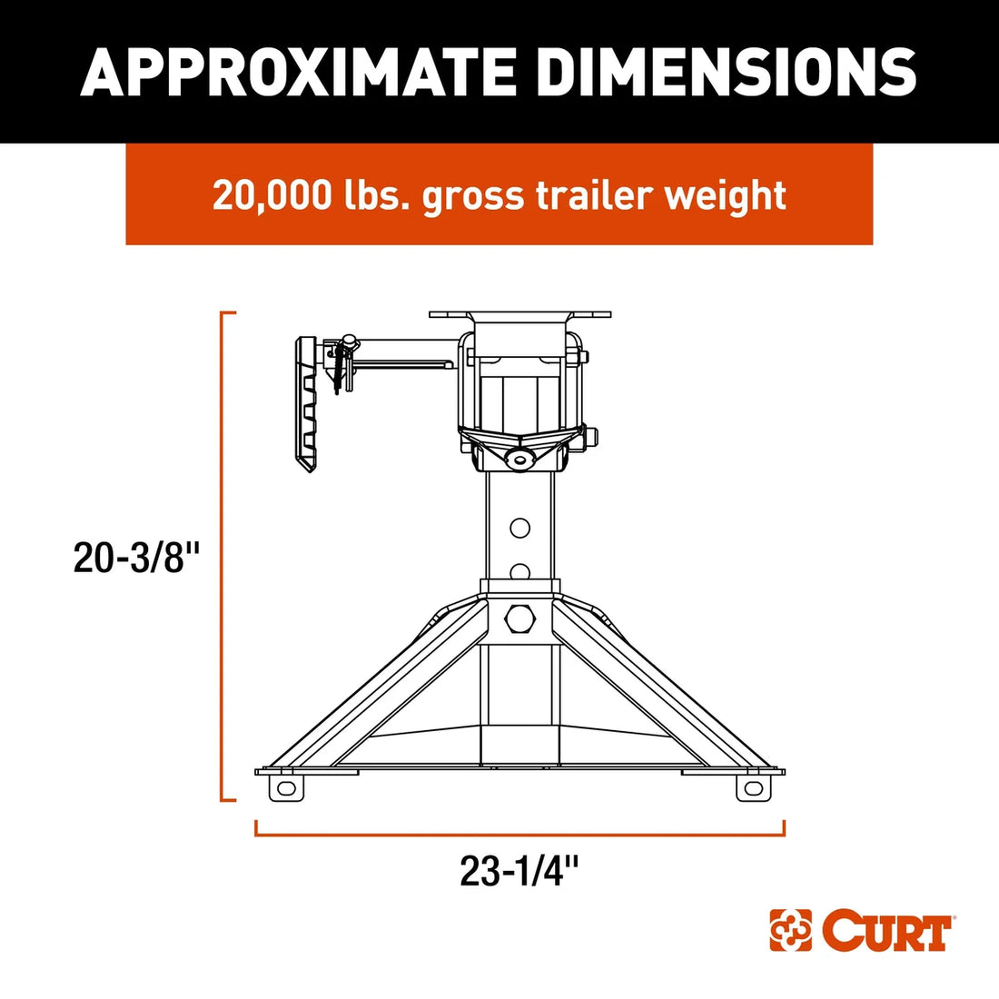 CURT CURT 16600 CrossWing Lightweight 5th Wheel Hitch, 20,000 lbs. 16600 - Installation View
