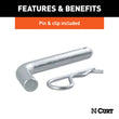 Load image into Gallery viewer, CURT Class 3 Ball Mount with Pin (2" Shank, 7,500 lbs., 2" Drop, 7-1/2" Long, in Bag) 45033 - Additional View 8
