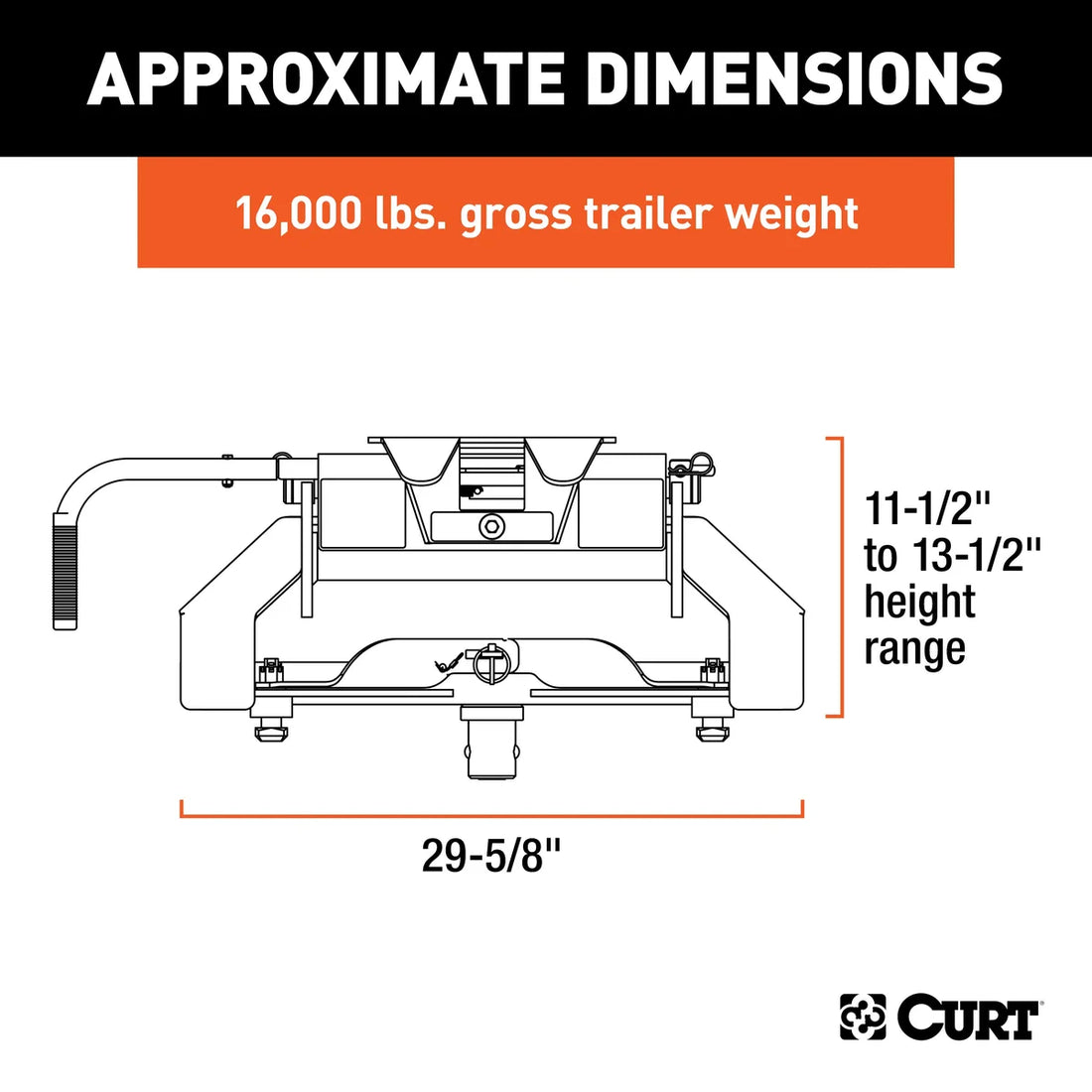 CURT E16 5th Wheel Hitch, 8' Bed Puck System 16071 fits 2017 Nissan TITAN XD - Side View