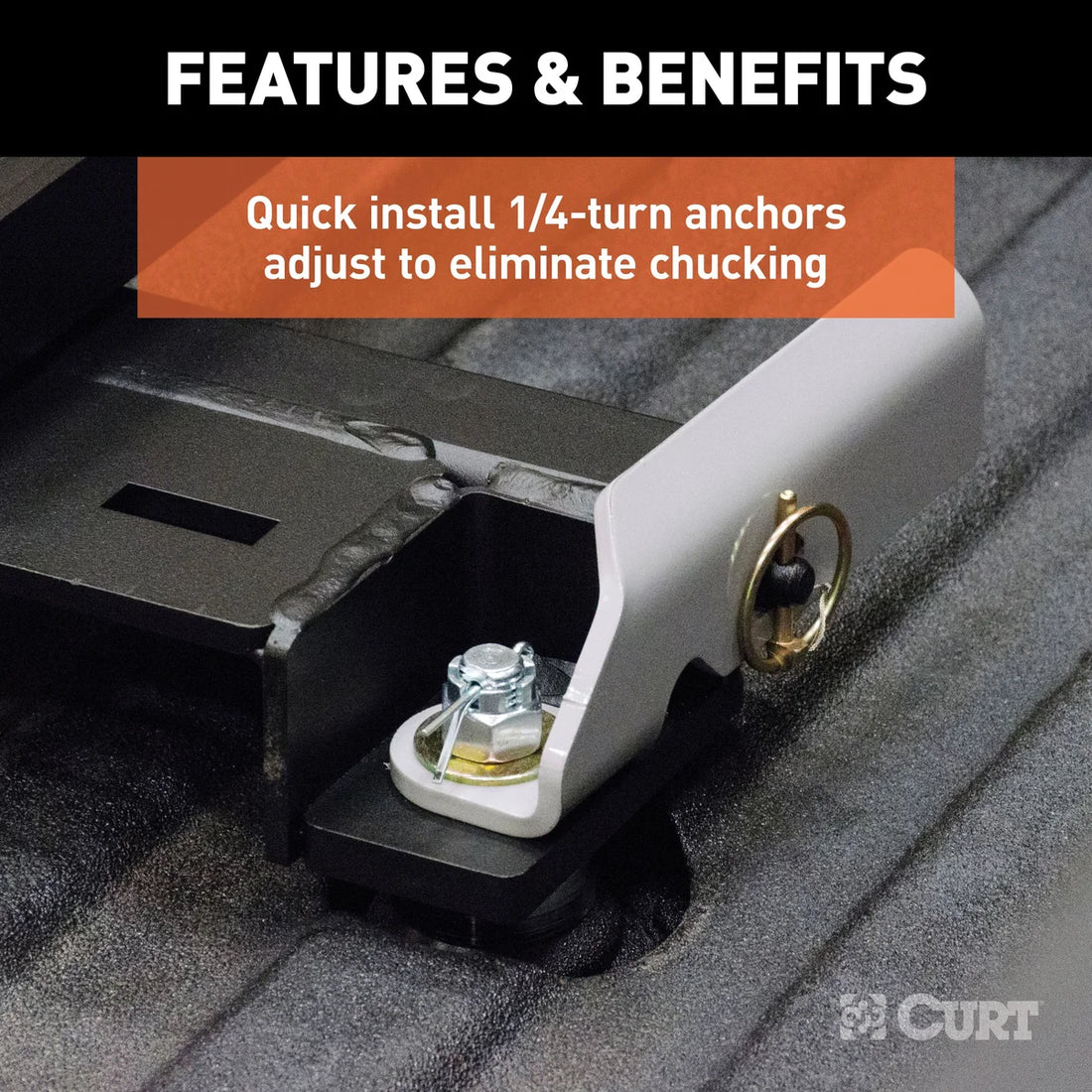 CURT E16 Sliding 5th Wheel Hitch, 16K, 6.5' Bed Puck System 16667 fits 2016 Chevrolet Silverado 2500 HD, Silverado 3500 HD...