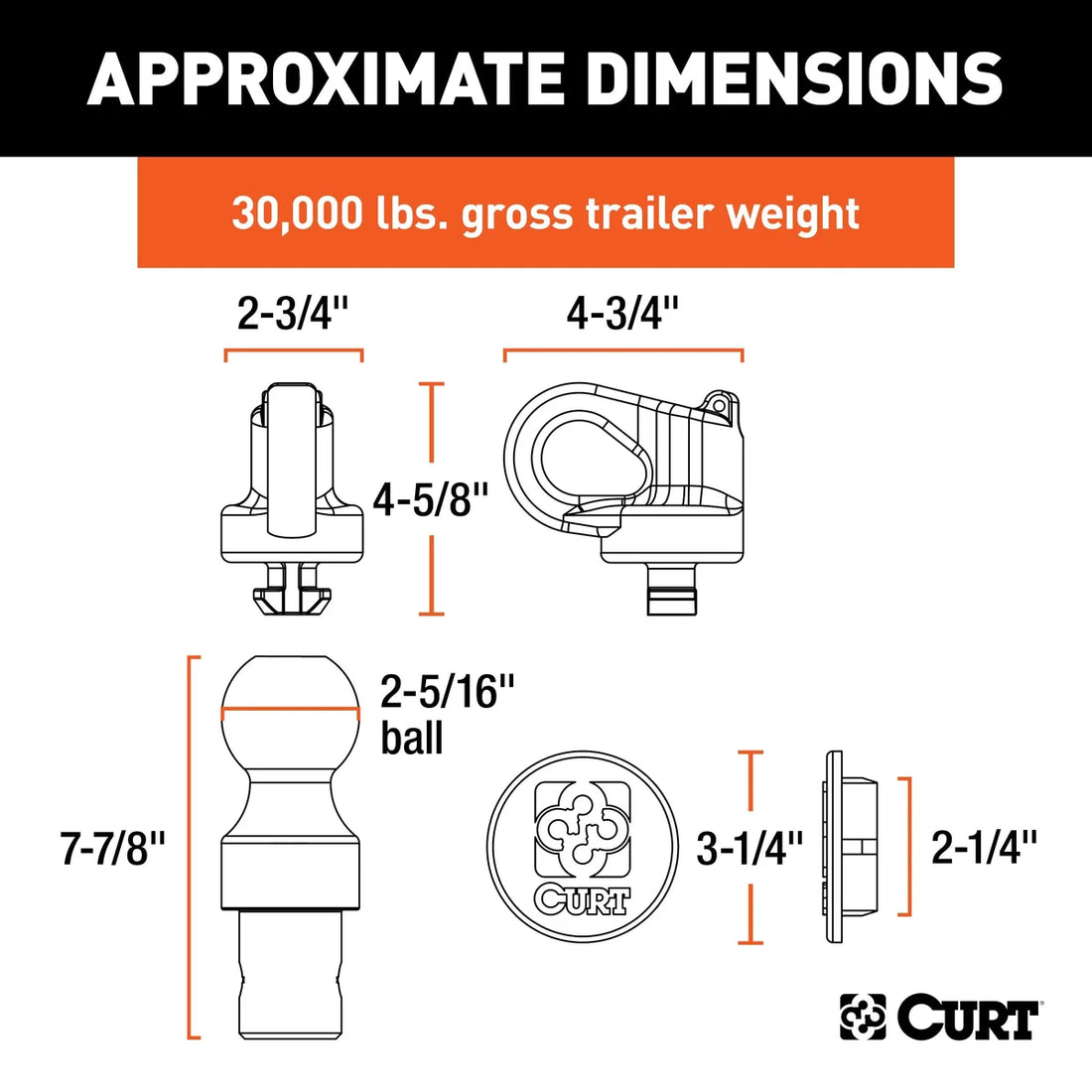 CURT OEM Puck System 2-5/16" Gooseneck Kit (30K) 60692 fits 2016 Chevrolet Silverado 2500 HD, 3500 HD / 2013 Ford F-250 Su...
