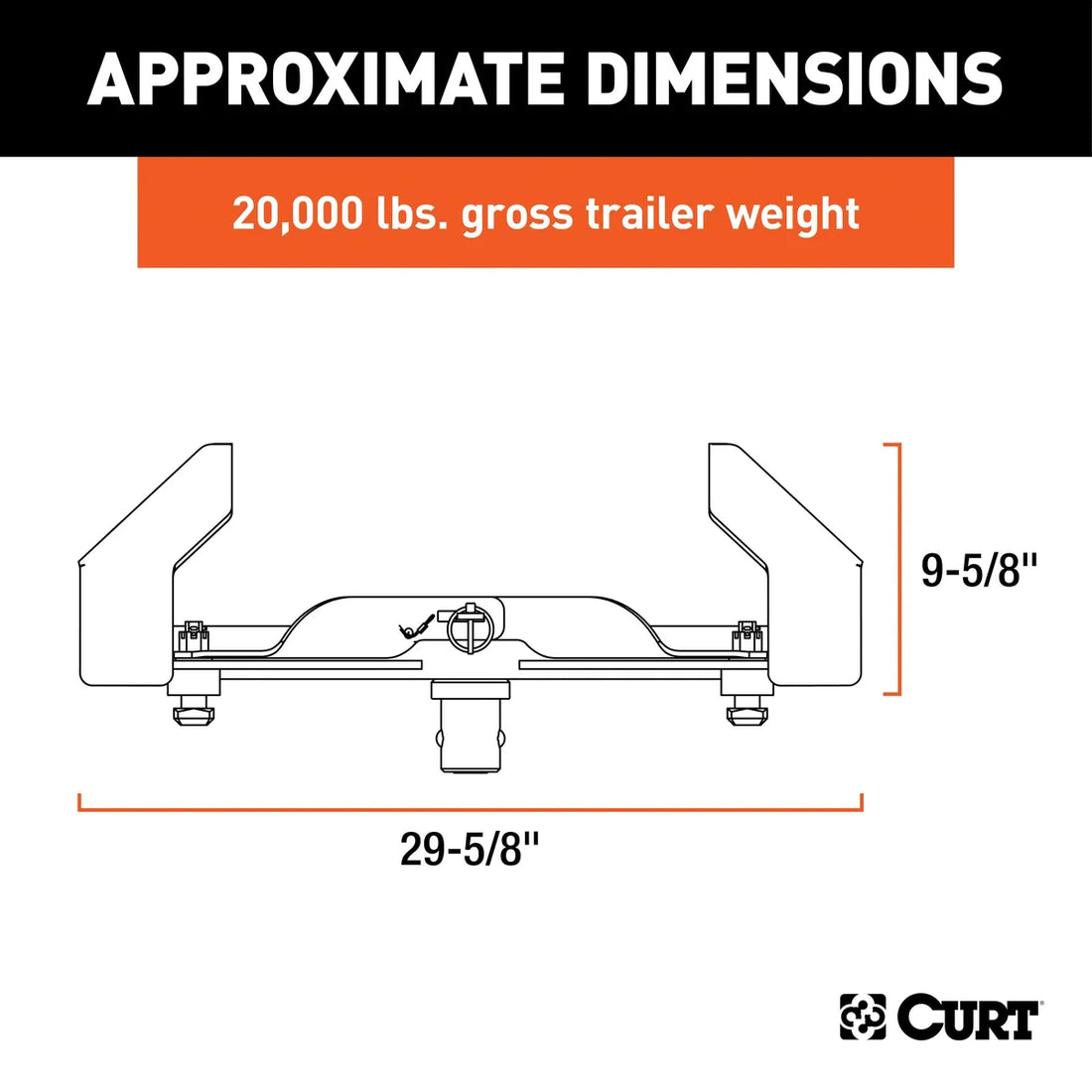 CURT Puck System 5th Wheel Legs, 8' Bed, 20K 16026 fits 2017 Nissan TITAN XD - Side View