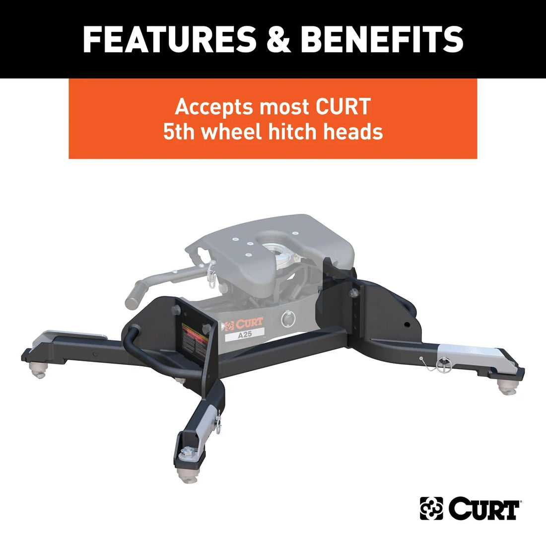 CURT Puck System 5th Wheel Legs, 8' Bed, 25K 16021 fits 2013 Ram 2500, 3500 - Additional View 5